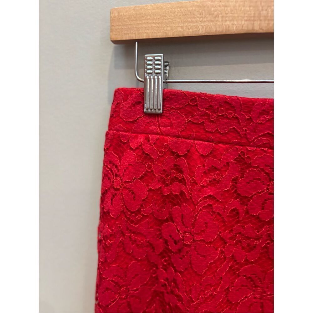 Elle 4 bright red pull on lace layered pencil skirt - Picture 3 of 6